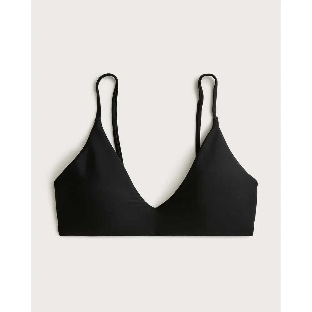 J.Crew Classic Sculpt Lana Bikini Top Black Size Medium NWT CI681